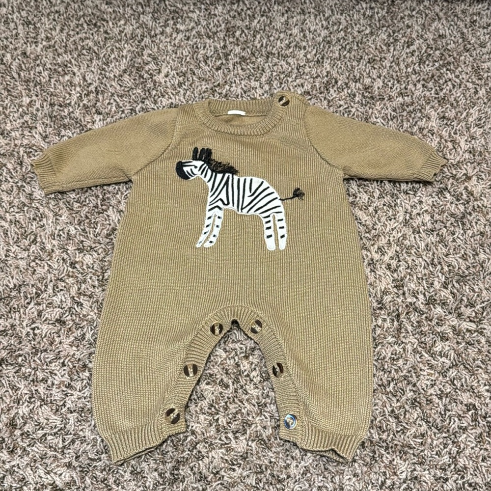 zebra knit jumpsuit